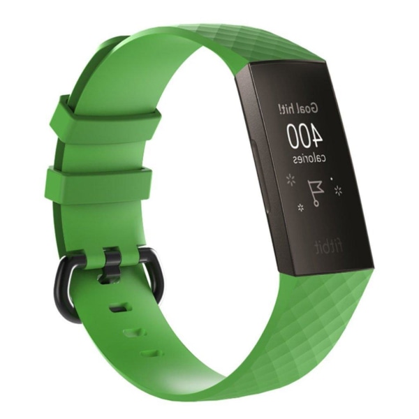 Fitbit Charge 3 flexibelt och mjukt klock armband av silikon med Grön
