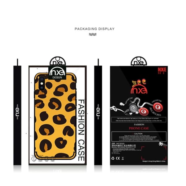 NXE iPhone Xs Max soft case med præget mønster - Leopardtekstur Multicolor