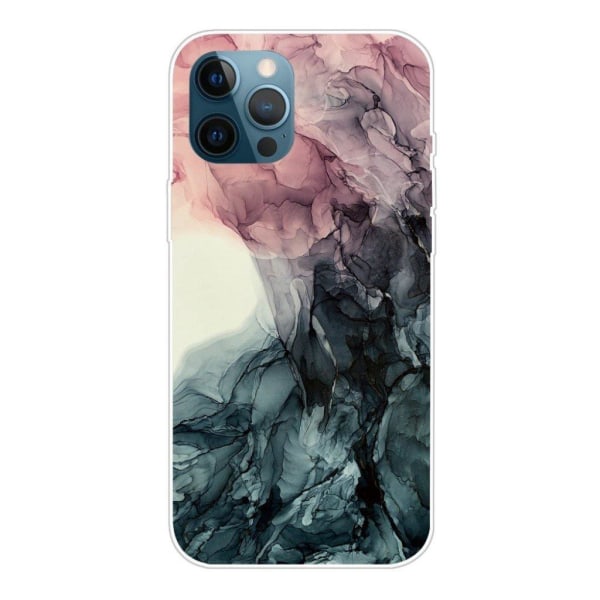 Marble design iPhone 12 Pro & iPhone 12 cover - Lyserød Og Grøn Marmor Green