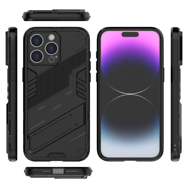 Shockproof Hybrid Deksel med A Modern Touch til iPhone 15 Pro - Svart Black