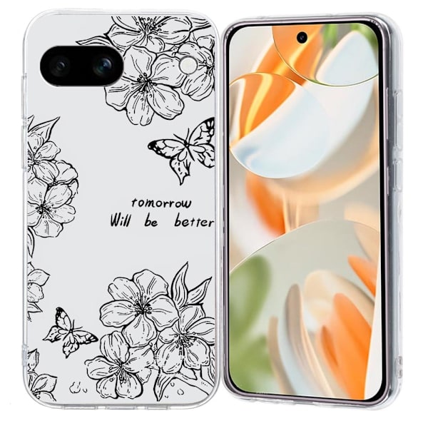 Vibe Google Pixel 9a deksel - Sommerfuglblomst Black