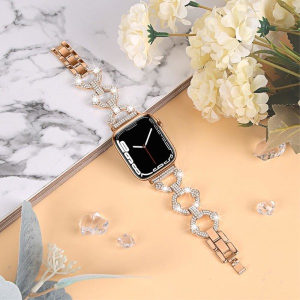 Rhinestone décor elegant watch strap for Apple Watch Series 8 (4 Rosa