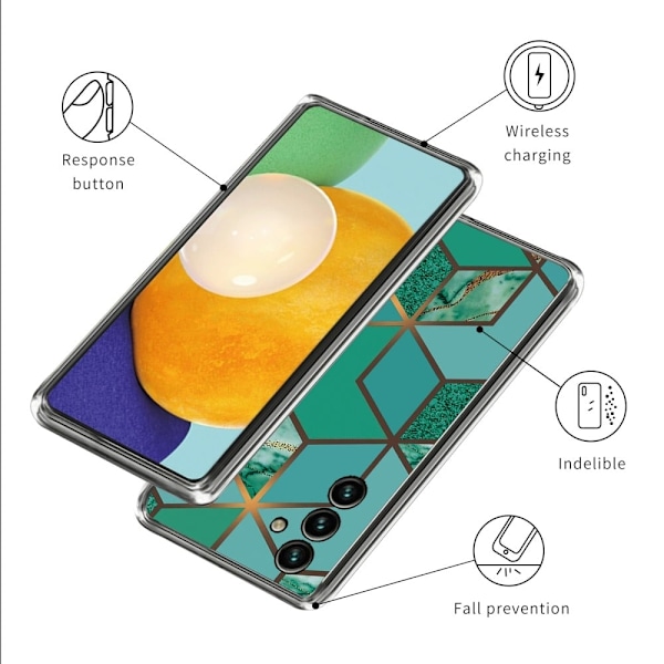 Marble Samsung Galaxy A54 Etui - Teal Marmor Tile Green