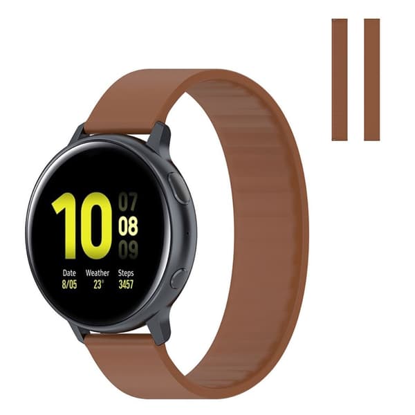 20mm Universal elastisk silikone urrem - Brun / Brun Brown