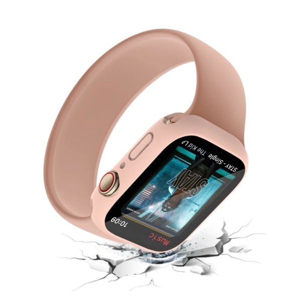 Apple Watch (41mm) elegant fodral med inbyggt härdat glas - Rosa Rosa