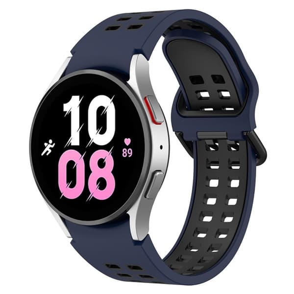 Samsung Galaxy Watch 5 / 4 / 3 (41mm) dobbeltfarvet silikoneurrem - Mørkeblå / Sort Blue