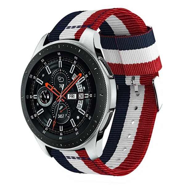 Samsung Galaxy Watch (46 mm) justerbart klockarmband i nylon - Blå / Vit / Röd multifärg