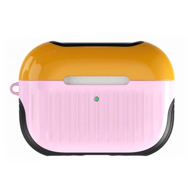 Airpods Pro 2 kuffertlignende etui - Gul / Lyserød Pink