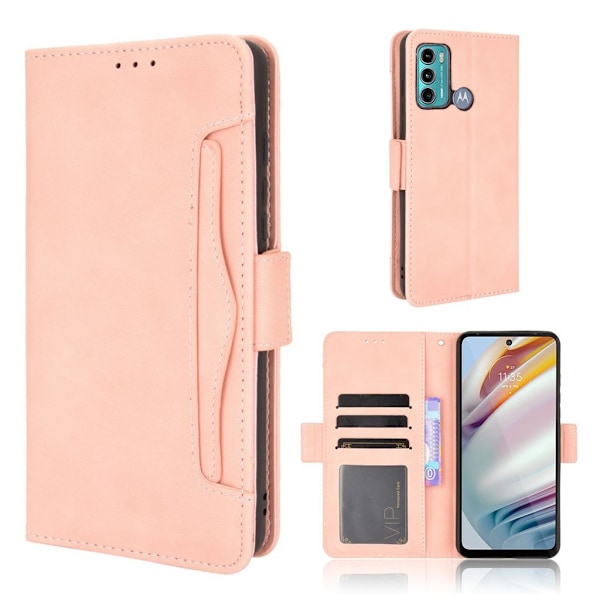 Modern-styled Læder Pung Etui til Motorola Moto G40 Fusion / G60 - Lyserød Pink