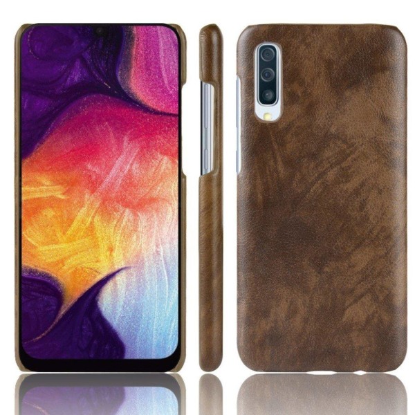 Samsung Galaxy A70 litchi belagt cover - kaffe Brown