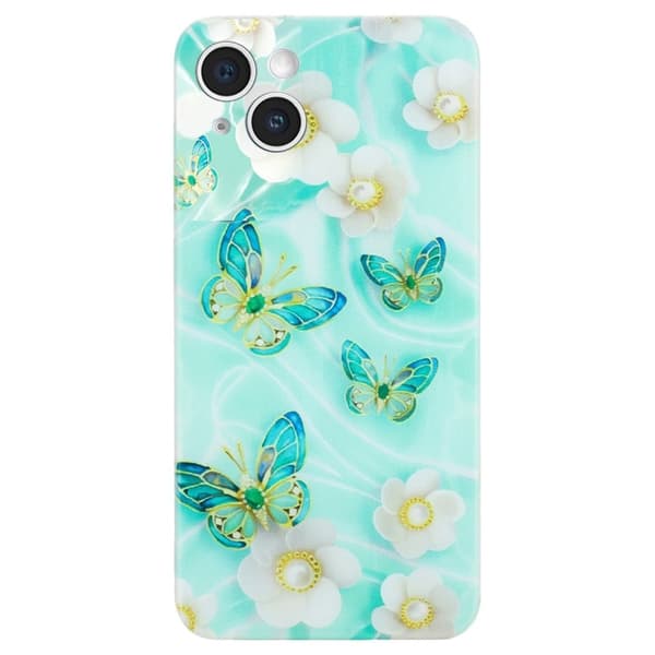 Deco iPhone 15 Plus kotelot - Perhonen Ja Kukka Green