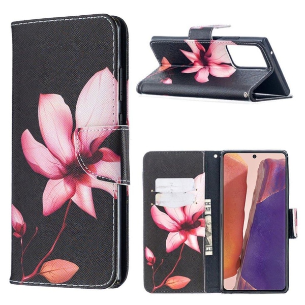 Wonderland Samsung Galaxy Note 20 Ultra Flip Etui - Lyserød Blom Pink