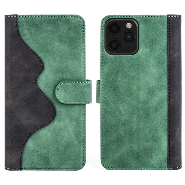 Tofarget lærdeksel for iPhone 11 Pro Max - Grønn Green