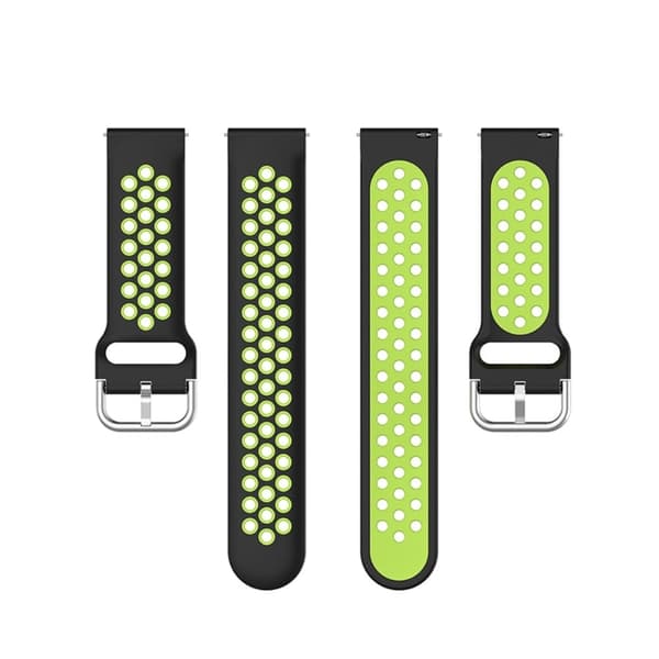 Ticwatch GTX / Pro tofarvet silikone urrem - Sort / Mint Grøn Green