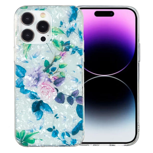 Marble iPhone 14 Pro Suojakotelo - Rose Blue