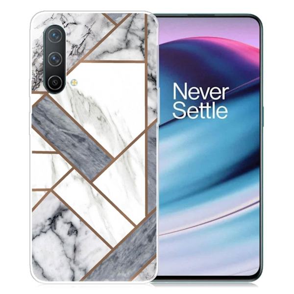 Marmordesign OnePlus Nord CE 5G deksel - Grå / Hvite Marmorfliser Multicolor