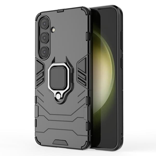 Hybrid Samsung Galaxy S24 Plus cover med støttefod og bilmontering - Sort Black