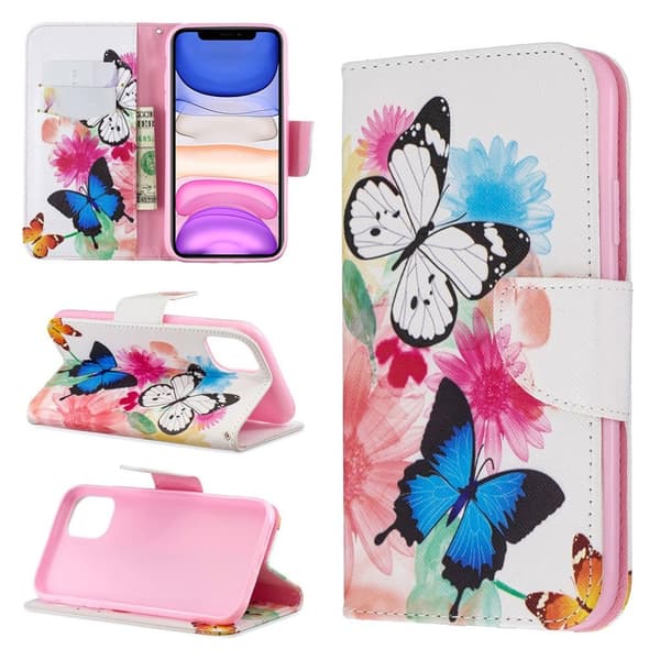Wonderland iPhone 11 Veske - Fargerike sommerfugler Multicolor