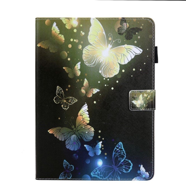 iPad Air (2019) fodral av konstläder med tryck - Blå och guld fj multifärg