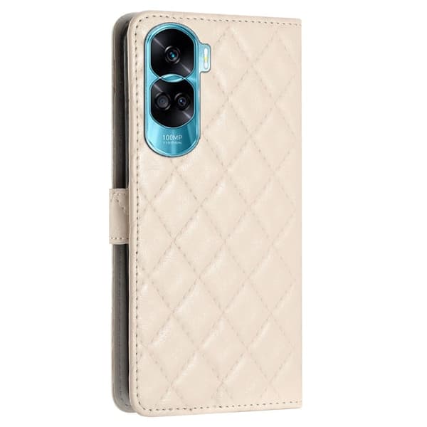 Funktionelt Honor 90 Lite / Honor X50i rombe etui med pung - Beige Beige