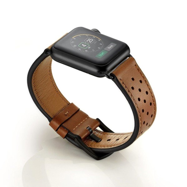 Crazy Horse Apple Watch Series 5 44mm klockarmband i äkta läder - Brun Brun