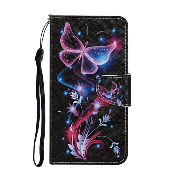 Wonderland Xiaomi Redmi 9A Flip Etui - Sommerfugl og Blomst Multicolor
