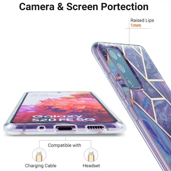 Marble design Samsung Galaxy S20 FE 5G / Samsung Galaxy S20 FE kotelot - Violetti Purple