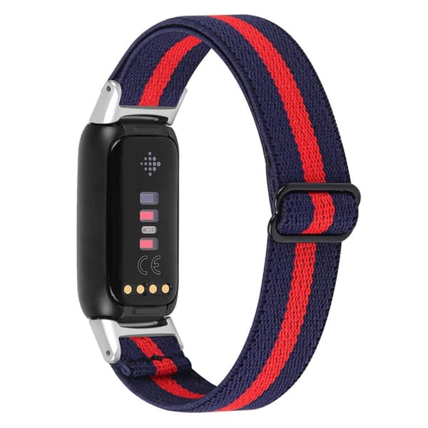 Fitbit Luxe elastisk klockrem med färgskarvning - Midnattsblå / Röd Blå