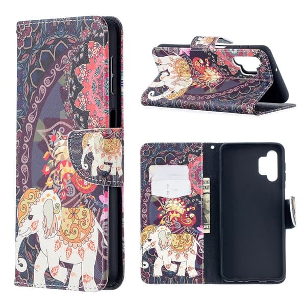 wonderland Samsung Galaxy A32 5G flip etui - mandala og elefant Multicolor