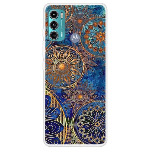 Deco Motorola Moto G60 Etui - Gylden Blomst Multicolor