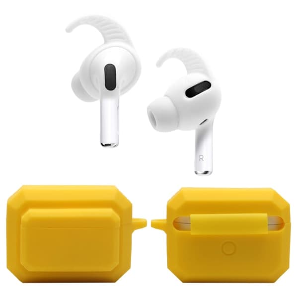 3-i-1 AirPods Pro silikonfodral med öronpropp + karbinhake - Röd Röd