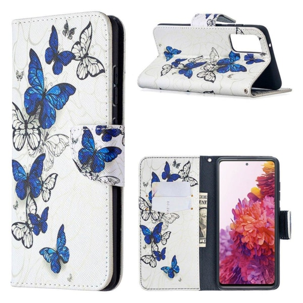 Wonderland Samsung Galaxy S20 Fe 5g / S20 Fe Flip Etui - Smuk Sommerfugl Blue