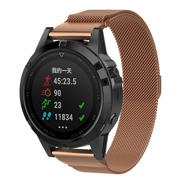 Garmin Fenix 5 erstatnings urrem i stainless stål 22mm - Rosa Guld Multicolor