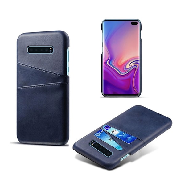 Crazy Horse Samsung Galaxy S10 Plus nahkainen coated suojakotelo - Tummansininen Blue
