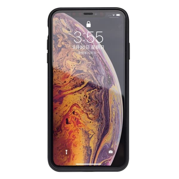 QIALINO iPhone XS hybridfodral i äkta läder - Vit Sömnad Vit