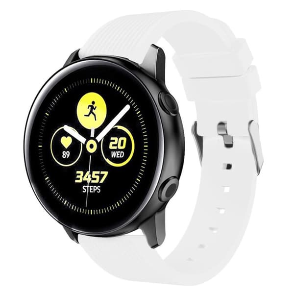 Samsung Galaxy Watch Active raidallinen silikoninen kellonauha - Valkoinen White