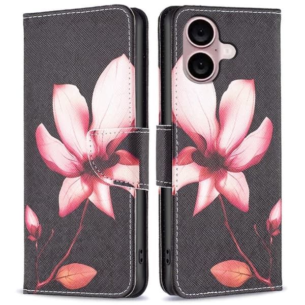 Wonderland iPhone 16 Plus flip kuoret - Lotus Pink