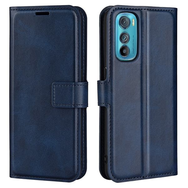 Motorola Edge 30 læderetui med pung - Blå Blue