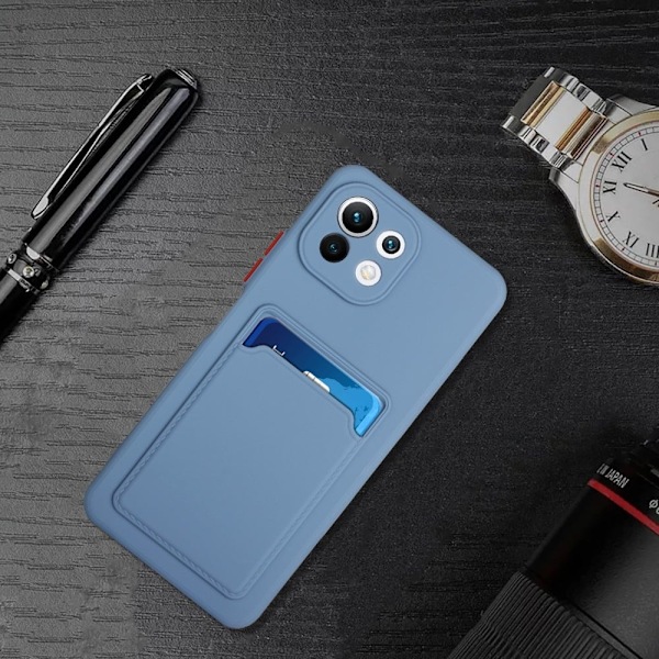 Card Holder Suojakuori For Xiaomi 11 Lite 5g Ne / Mi 11 Lite 5g / 11 Lite - Sininen Blue