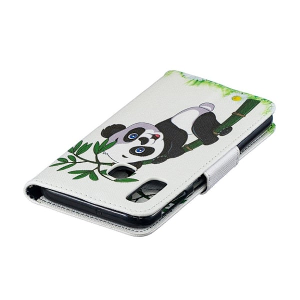 Samsung Galaxy A40 mönstrat läderfodral - Härlig Panda multifärg
