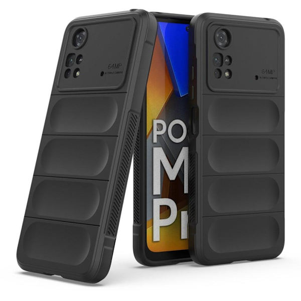 Mjukt greppformat Xiaomi Poco M4 Pro skal - Svart Svart
