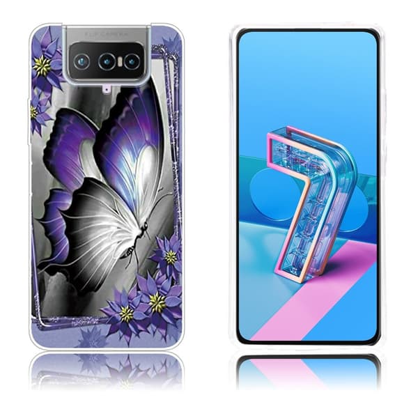 Deco ASUS Zenfone 7 Pro etui - lille sommerfugl Purple