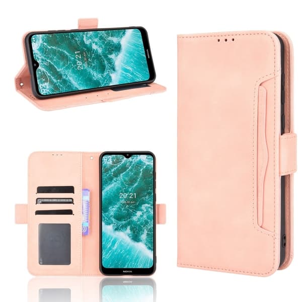 Stilig Læretui med Lommebok til Nokia C30 - Rosa Pink