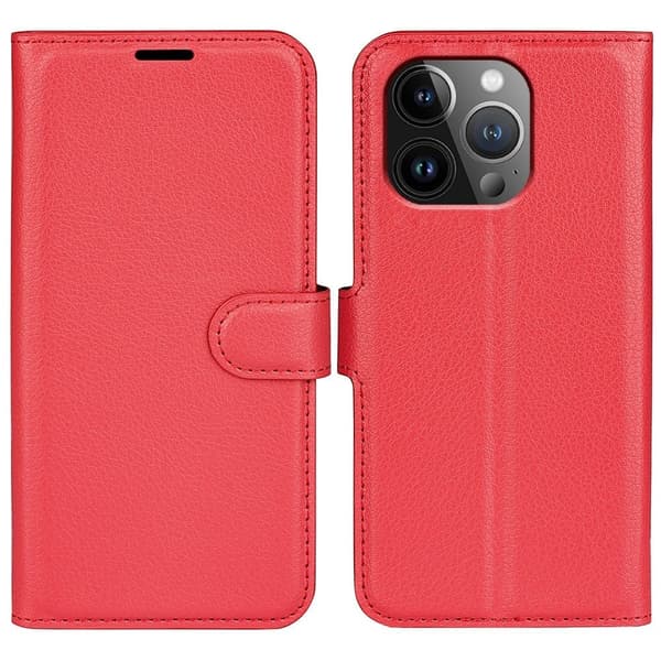 Klassisk iPhone 15 Pro Max flip etui - Rød Red