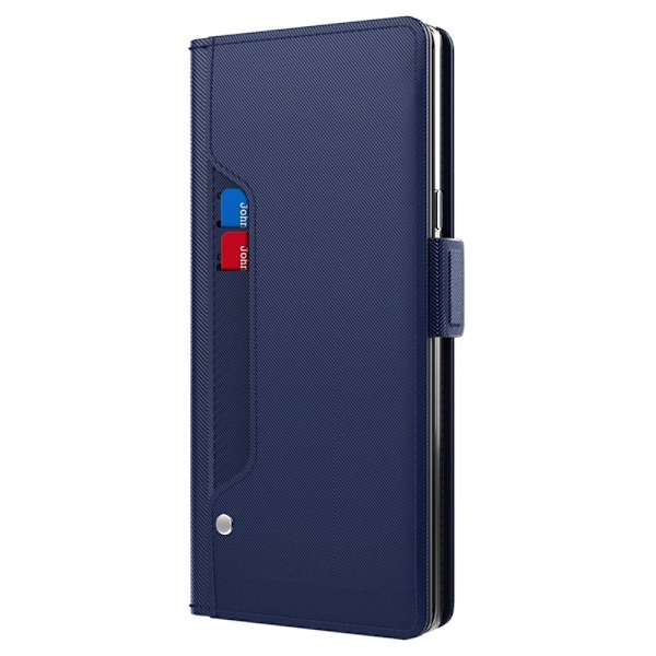 Phone Suojakotelo With Make-up Mirror And Slick Design For Samsung Galaxy S23 Plus - Sininen Blue