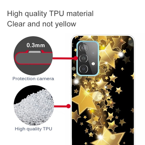 Deco Samsung Galaxy A73 Etui - Gyldne Stjerner Gold