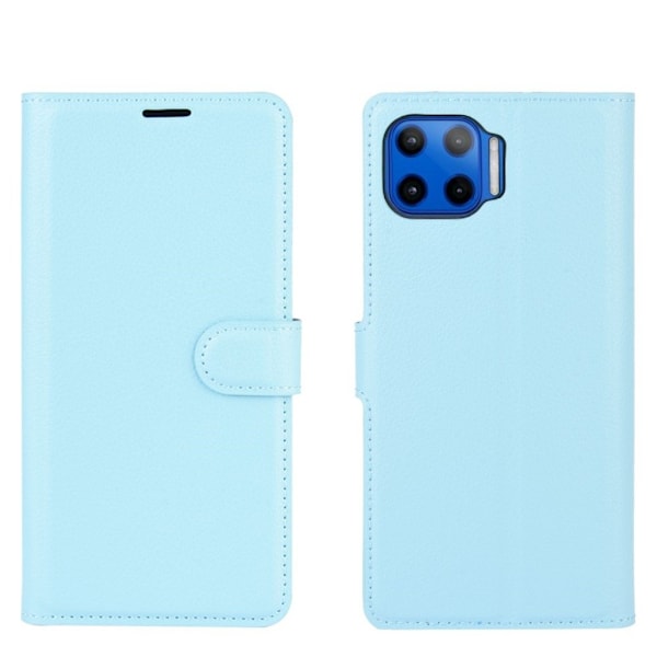 Classic Motorola Moto G 5G Plus flip kuoret - Sininen Blue