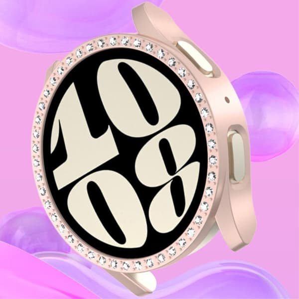 Samsung Galaxy Watch7 44 mm etui Rhinestone Decor Hardt støtsikkert urdeksel - Midnattsblå Blue