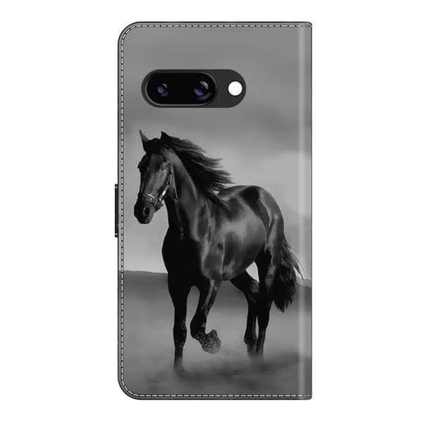 Wonderland Google Pixel 9a flip kuoret - Musta Hevonen Black