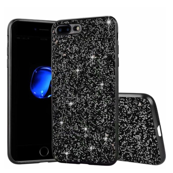 Glitter iPhone SE 2020 kuoret - Musta Black